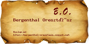 Bergenthal Oresztész névjegykártya